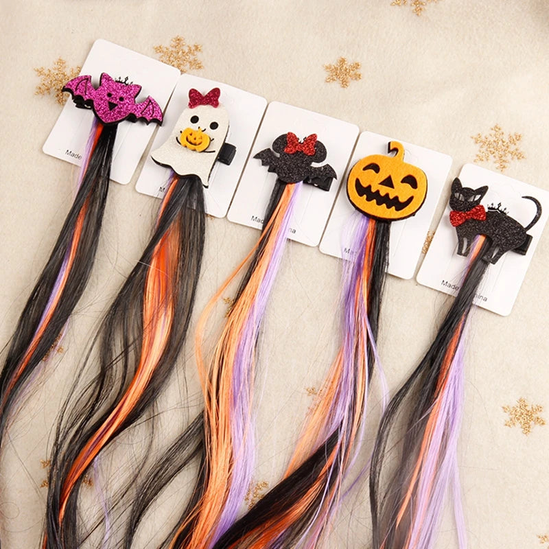 Pumpkin Bat Hair Clip Halloween Party Decoration for Kid Adult Halloween Cosplay Costumes Halloween Prop Ghost Party Accessories