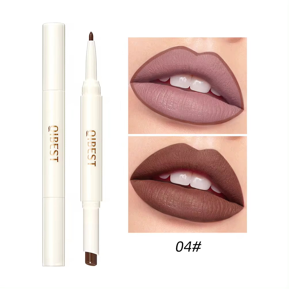 2 in 1 Matte Lipstick Lip Liner Nude Lipliner Makeup Waterproof Lipstick Pen Long Lasting Lip Pencil Makeup Lips Cosmetic