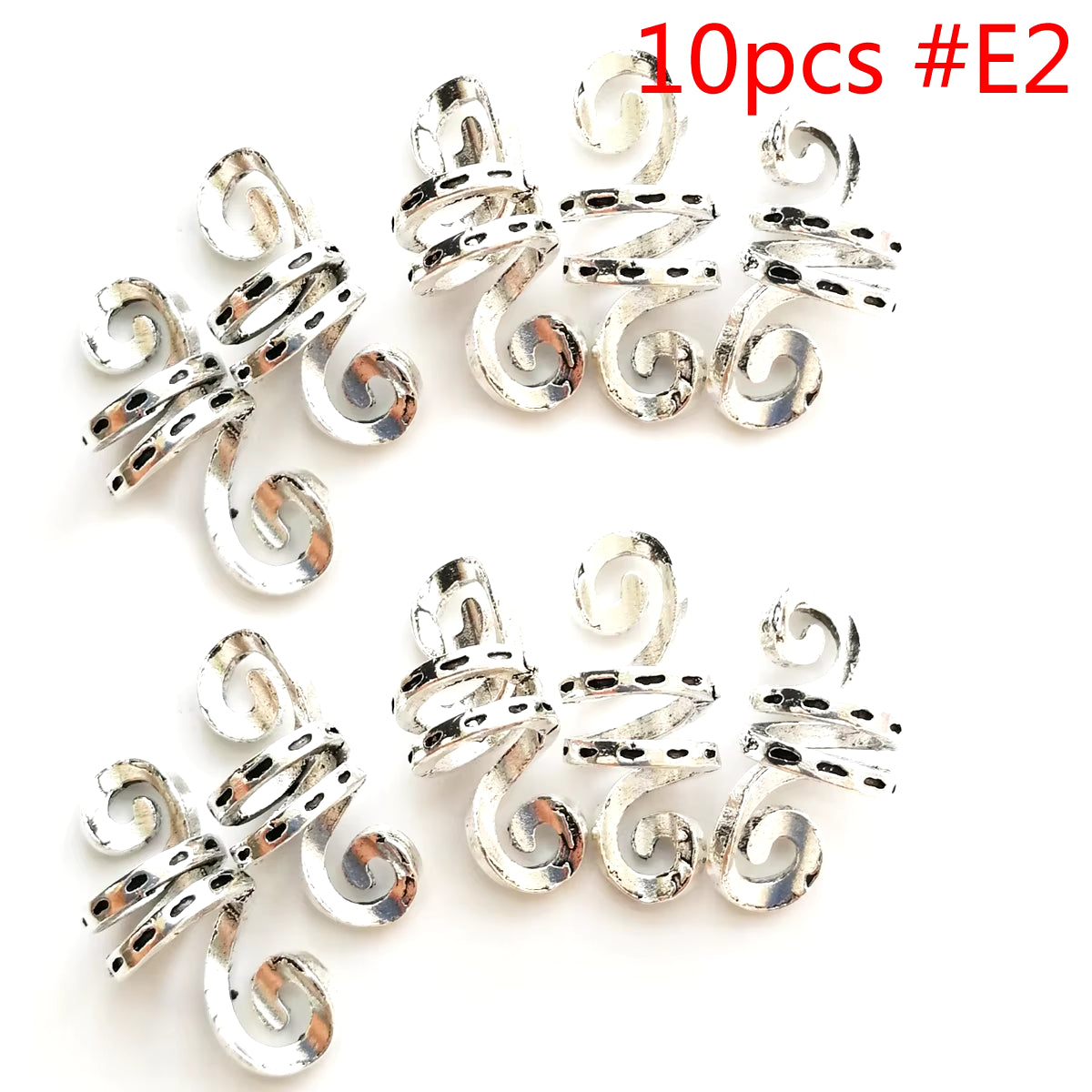 5Pcs/Pack Golden Silver Viking Spiral Charms Hair Braid Dread Dreadlock Beads Clips Cuffs Rings Jewelry Accessories